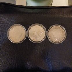 Three Liberty Peace Silver Dollars
