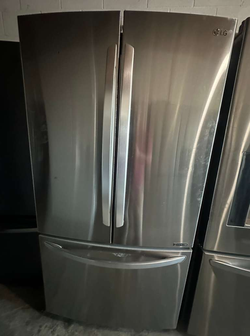 LG French Door Fridge – Stainless, Bottom Freezer, Clean