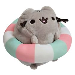 Pusheen Summer Swimmer Kitty Cat Plush Pool Inner Tube Donut 6" Stuffed Animal