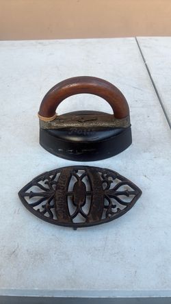 Vintage SAD Iron and Holder