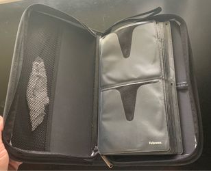 Fellowes Black Zippered CD DVD Storage Wallet Case Media Holder Organizer