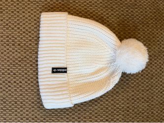 adidas White Knit Pom-Pom Beanie OS
