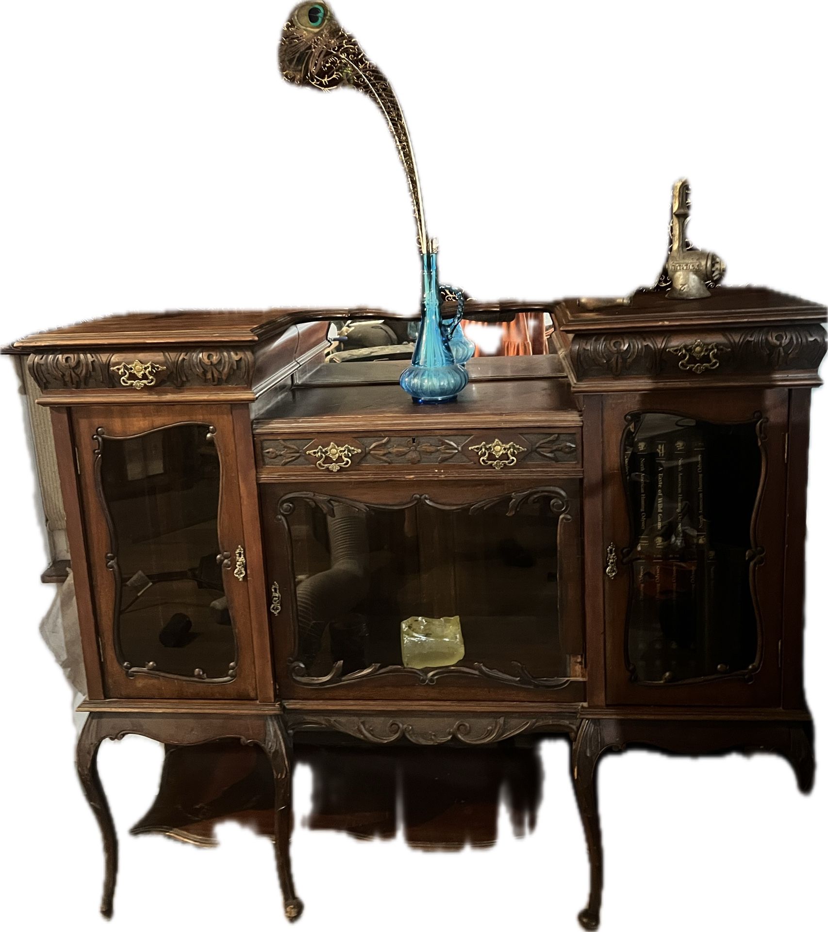 Mahogany Antique Curio Cabinet Late 18th Early 19th Century