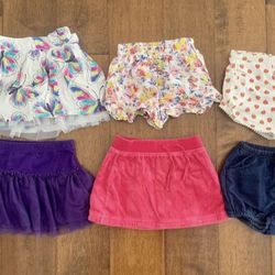 Baby Toddler Girl Shorts Skirt Lot Bundle Size 18-24 Months 