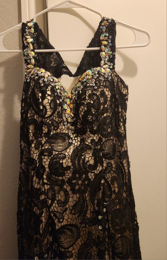 Women's Formal Dress Black With Tan Lining From DANCING QUEEN