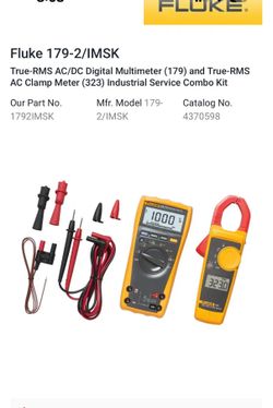 Fluke 179-2/IMSK True-RMS AC/DC Digital Multimeter (179) and True-RMS AC Clamp Meter (323) Industrial Service Combo Kit
