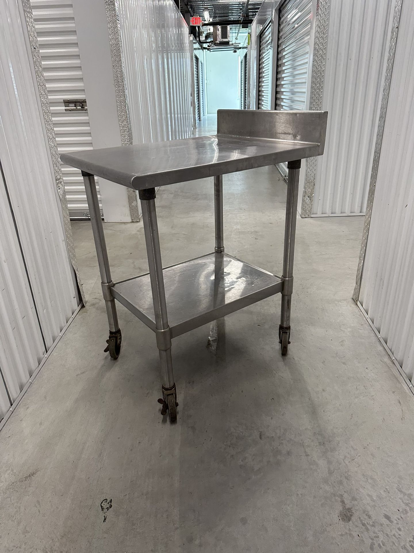 Stainless steel prep table on casters