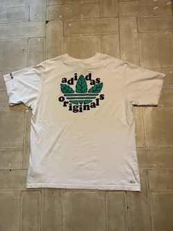 Adidas originals green leaf graphic tshirt size large