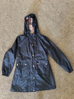 S women’s navy blue rain jacket -  mid-length