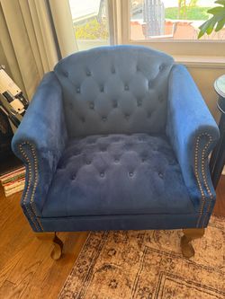 Pair of navy blue accent chairs