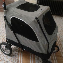 Dog Stroller for Medium Large Dogs - Kenyone Foldable 4 Wheels Pet Stroller 