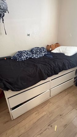 IKEA bed frame with drawers