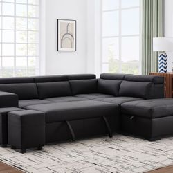 Adjustable Headrest Black Pull Out Sectional BRAND NEW 