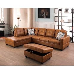 Brand new sofa set with storage ottoman