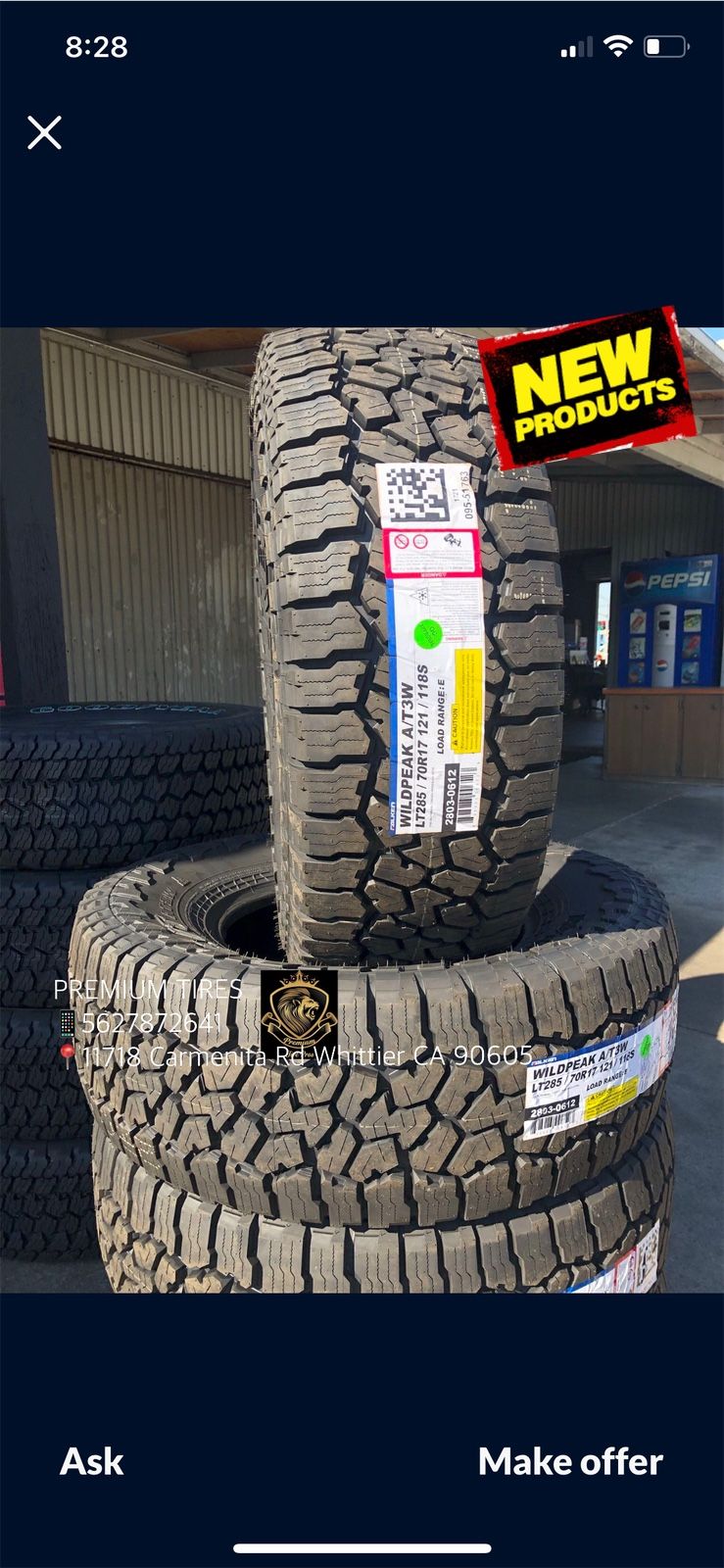 285/70/17 Lt Falken Wildpeak Set of 4 New Tires Installation and Balance Included, Set De 4 Llantas Nuevas Instalacion y Balanceo Incluido