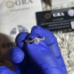 1ct Crown Ring Lab Diamond 14k White Gold