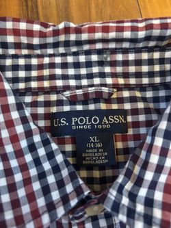 U.S. Polo Assn. Plaid Button-Up Kids Shirt XL