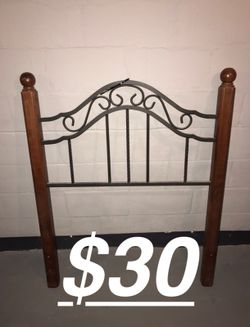 Wood/metal single headboard