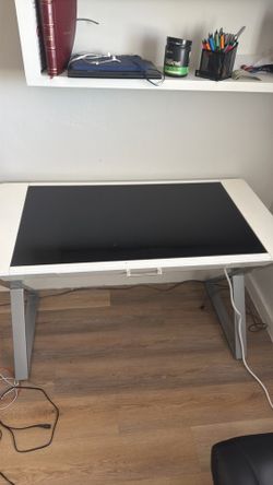 Desk with built in outlet