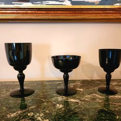 Set Of 24 Black Amethyst Glassware