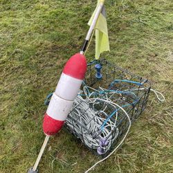 Deep water crab pot completely set up and ready to soak!