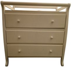 3 Drawer Large Dresser With Baby Changing Table Clean White Modern Sleigh Style 