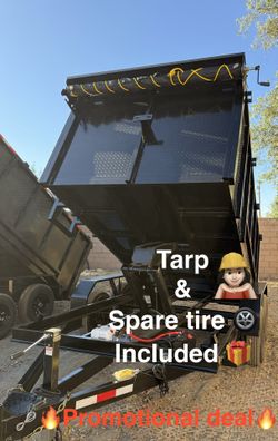 New 8x4x12 SCISSOR LIFT HYDRAULIC DUMP TRAILER WITH ACCESSORIES 🔥🔥Promotional Deal🔥🔥