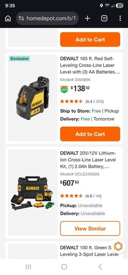 Dewalt laser level 165ft red laser 110$ OBO