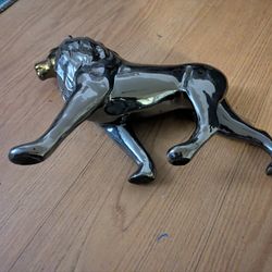 Silver and  gold vintage lion statue