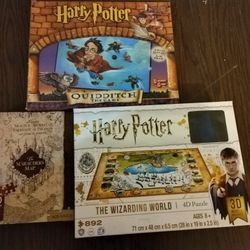 Lot Of 3 Harry Potter Puzzles Game