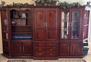 Large Cherry Wood Entertainment Center