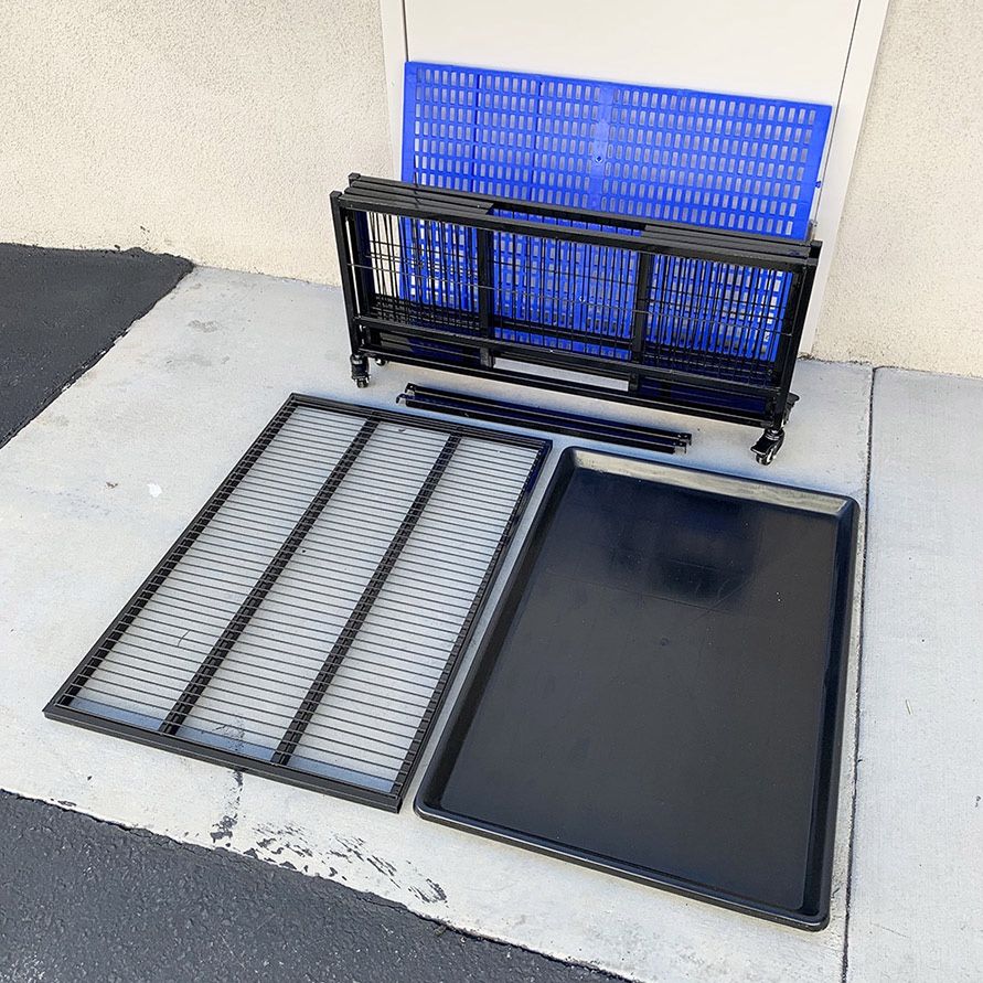 (New) $100 Dog Whelping Pen 41” Cage Kennel with Plastic Tray & Floor Grid 41x29x15”