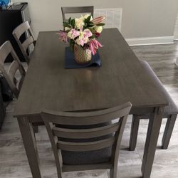 Dining Table, Chairs, Bench 