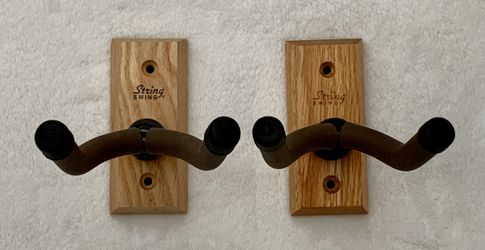 String Swing Wooden Guitar Wall Hangers Pair