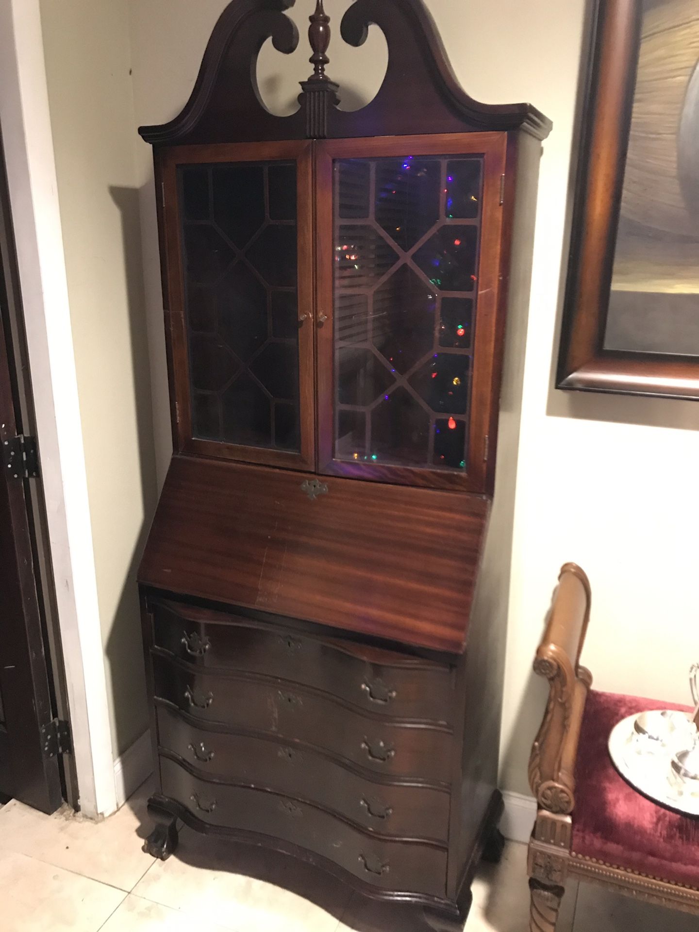 Secretary desk cabinet