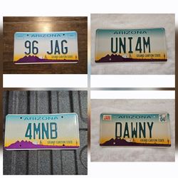 EXPIRED ARIZONA LICENSE PLATES, $10 EACH
