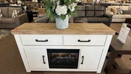 TV STAND WITH FIREPLACE