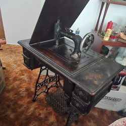 New Home Sewing Machine and Table antique