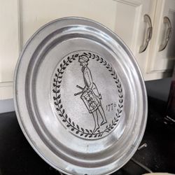 vintage 1776 Liberty Drummer Boy pewter plate.