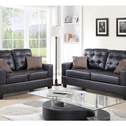 Brown Sofa And Love Seat Set 