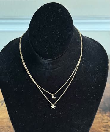Moon and Star Charms on Gold Tone Necklaces just $7 xox