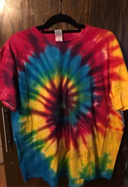 Bright tie dye tee large