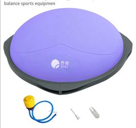 Exercise balance ball, half yoga ball, fitness ball, suitable for core stability training in home gyms, non-slip surface, and balance sports equipment