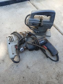 2 Electric Drills And 1 Jig Saw
