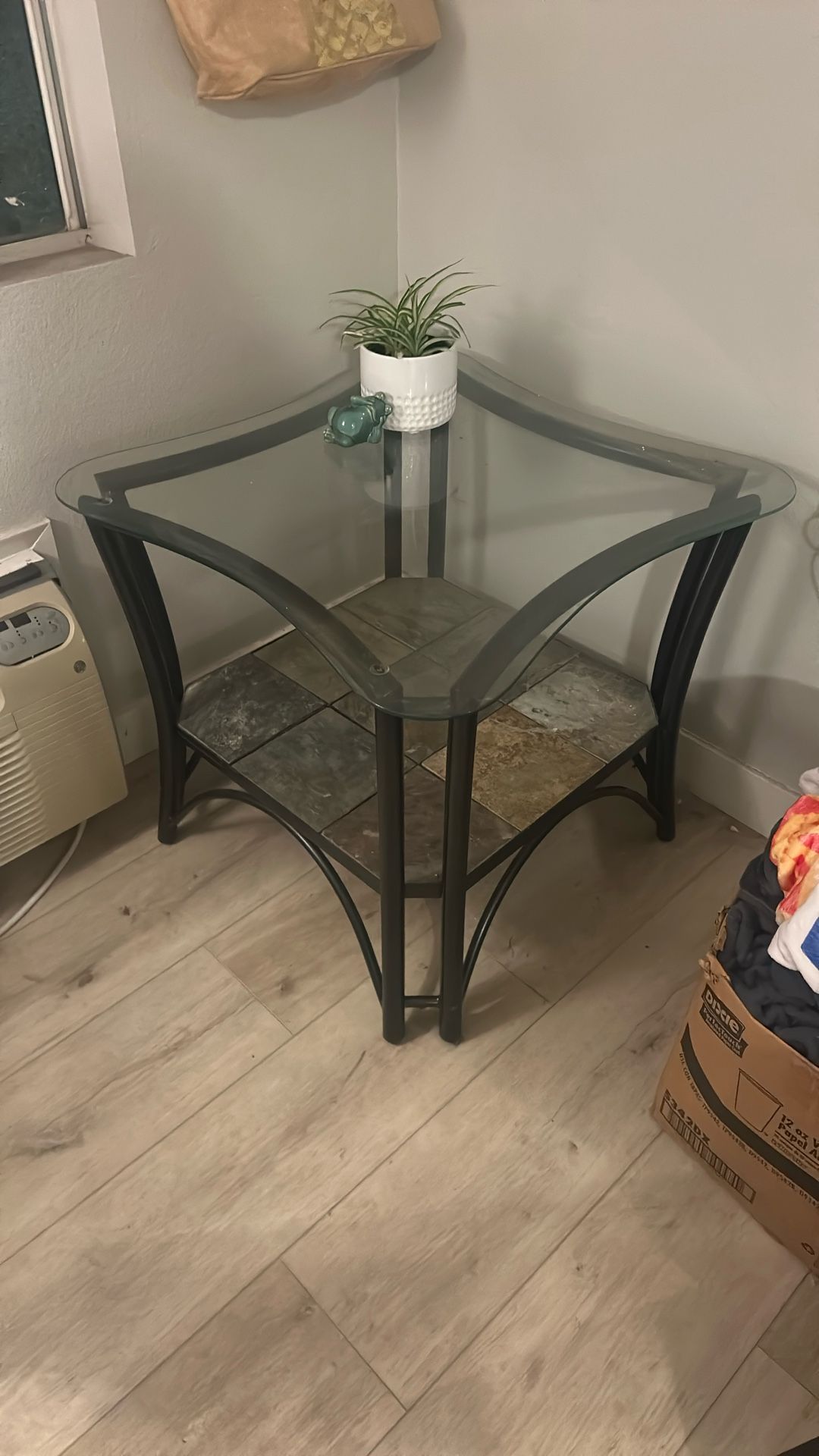 2 Glass Top End Tables