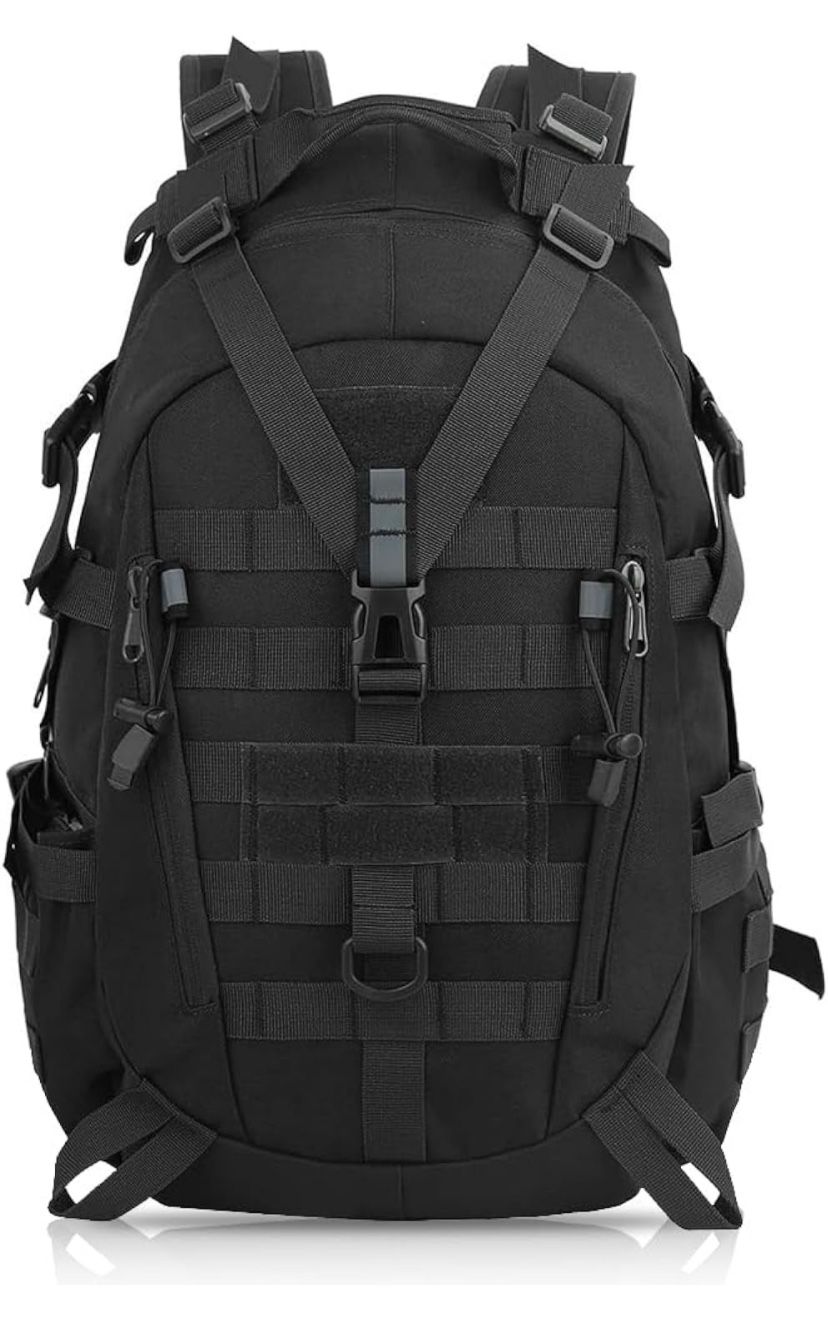 aiGear Tactical Backpack 25L Waterproof Bug Out Bag for Men Women Hiking Fishing Camping (TB25BK)