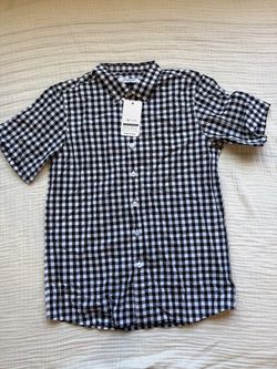 Boys Button Up Plaid Shirt Size 11/12