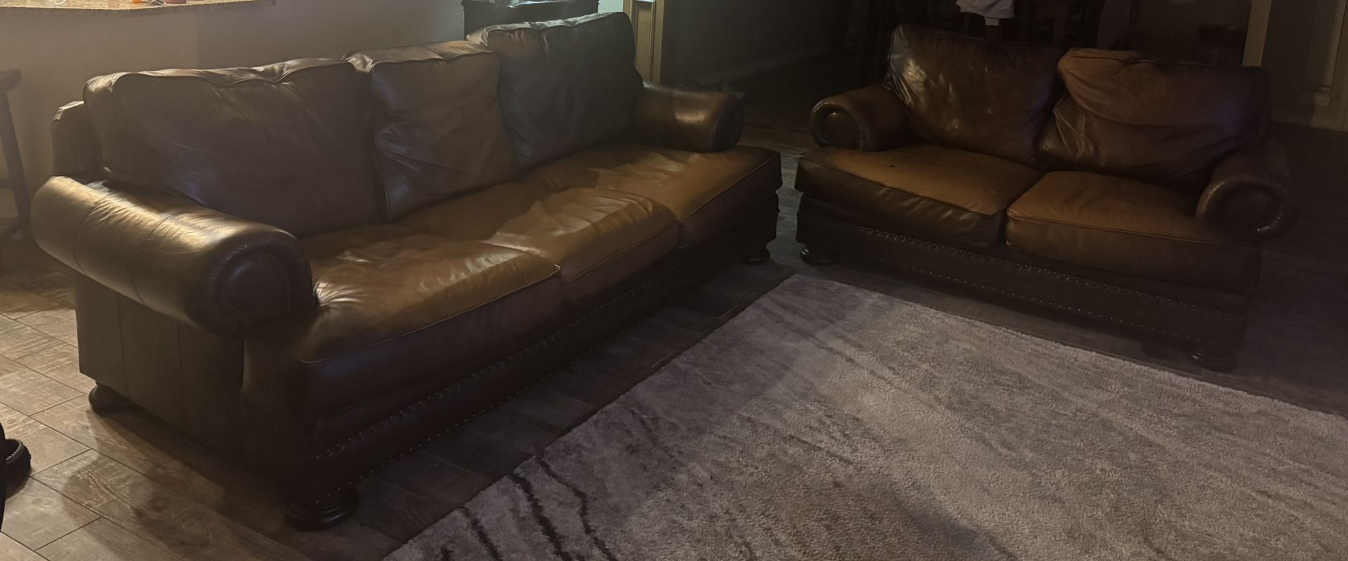 Leather Bernhardt Couch And Loveseat