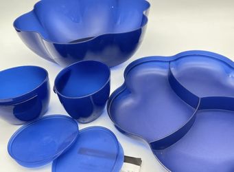 Tupperware Chip N Dip Bowl  Veggie Tray Fruit Punch Bowl