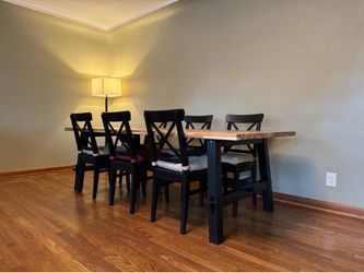 Skogsta Table with 6 Ingolf Chairs